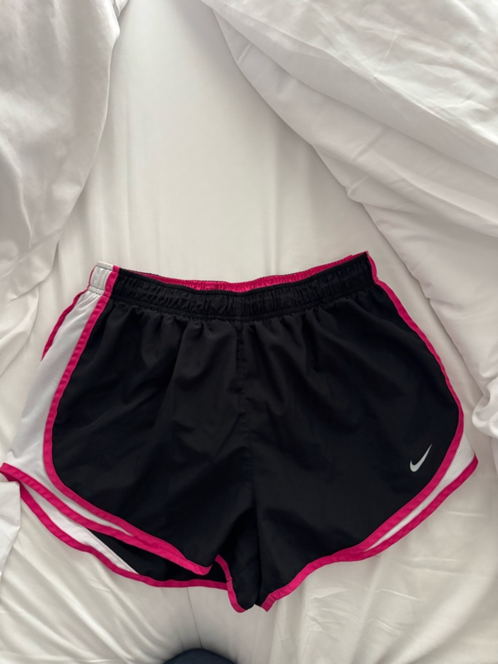 Nike Black Athletic Shorts with Pink Trim